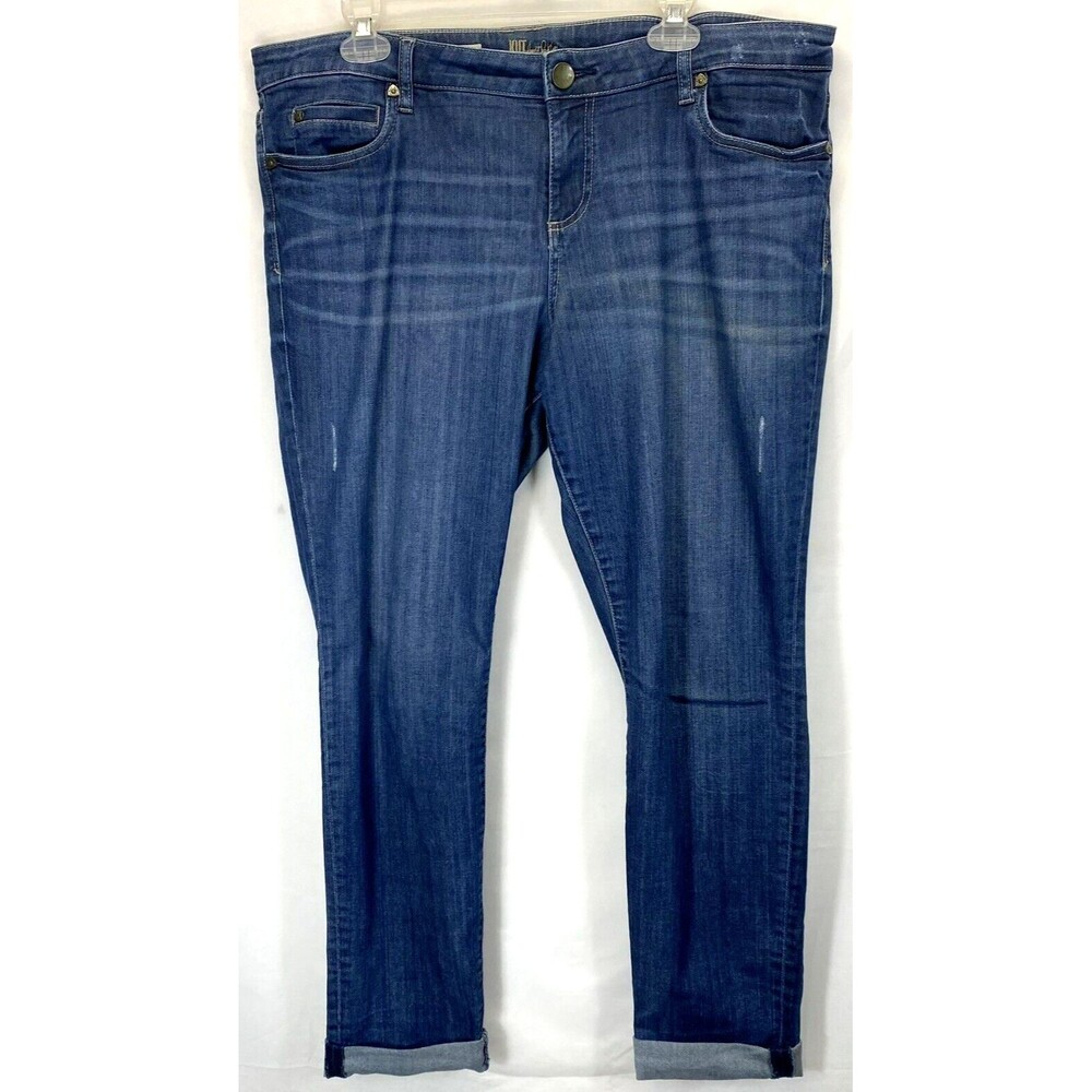 Kut From the Kloth Womens Jeans Size 16 "Mia Toothpick" Skinny Cuffed Stretch